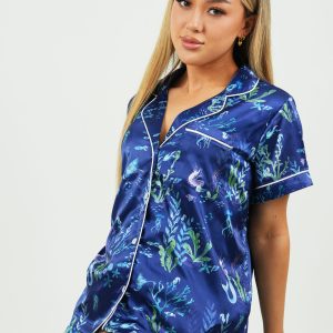Deep Sea Satin Short PJ Set