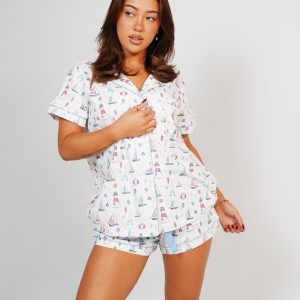 Sail Away Jersey Knit Cotton Short PJ Set