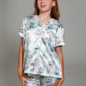 Girls - Hermit Dreams Short Satin PJ Set