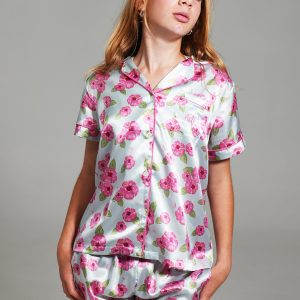 Girls - Flutter Garden Short Satin PJ Set
