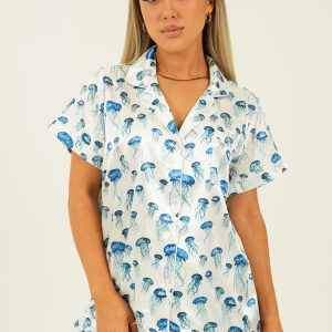 Jellyfish Satin Short Pyjama Set