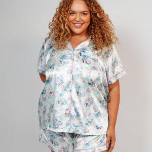 Womens Hermit Dreams Satin Short PJ Set