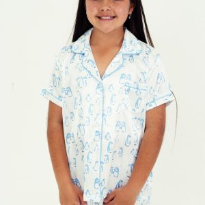 Girls - Penguin Pals Short Satin PJ Set