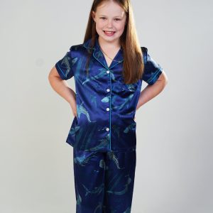 Girls - Creatures Of The Deep Satin Short Top/Long Pants PJ Set