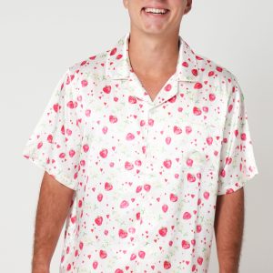 Mens Strawberries Satin Short Pyjama Set