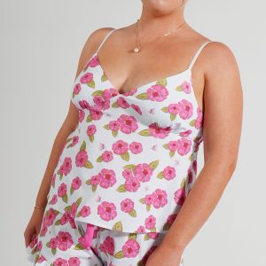 Flutter Garden Jersey Knit Cotton Camisole PJ Set