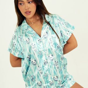 Playful Pandas Short Satin PJ Set