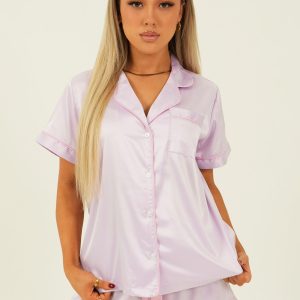 Lilac Matte Short Pyjama Set