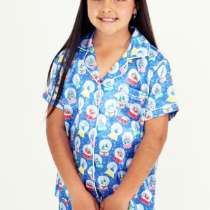 Girls - Santa's Snow Globes Satin Short PJ Set