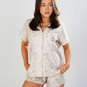Khaki Creatures Jersey Knit Cotton Short PJ Set