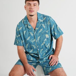 Mens - Croc Territory Jersey Knit Cotton Short Pants PJ Set