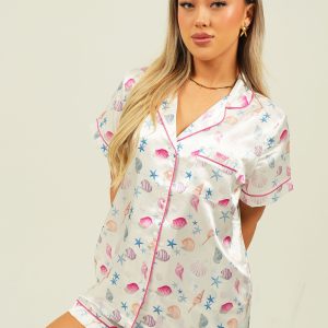 Seashells Short Satin Pyjama Set