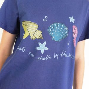 Girls - Navy Seashells T-Shirt
