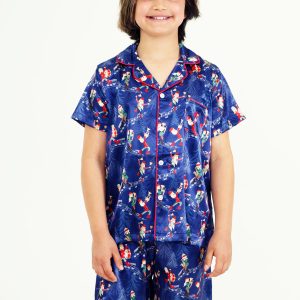 Boys Santa's Workshop Satin Short Pyjama Set
