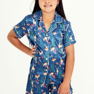Girls - Woodland Dreams Short Satin PJ Set