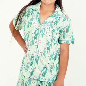 Girls - Nap Time Down Under Jersey Knit Cotton Short PJ Set