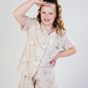 Girls - Khaki Creatures Jersey Knit Cotton Short PJ Set