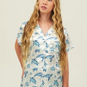 Find The Current White Satin Short Pyjama Set