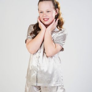 Girls - Khaki Creatures Short Satin PJ Set