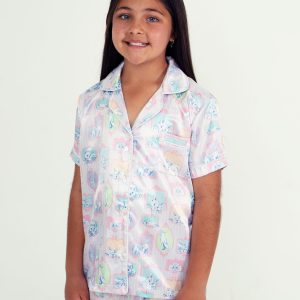 Girls - Purrfect Dreams Short Satin PJ Set