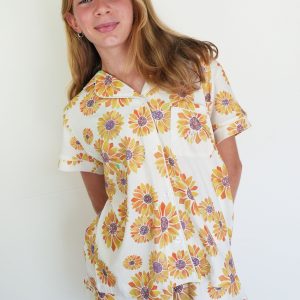 Girls - Sunflowers Jersey Knit Cotton Short PJ Set