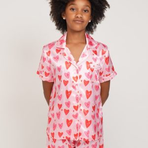 Girls - Candy Hearts Satin Short PJ Set