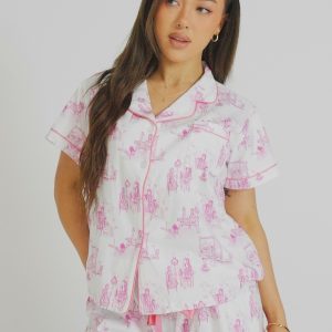 Dollhouse Pink Jersey Knit Cotton Short PJ Set