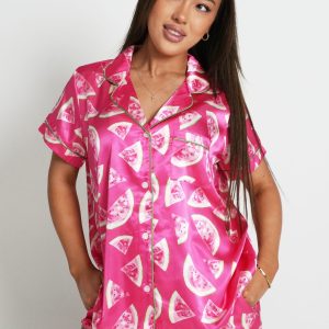 Watermelon Fruit Satin Short Pyjama Set