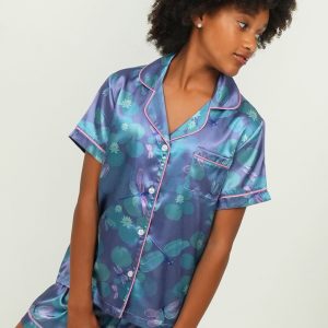 Girls - Lilypad Dragonflies  Satin Short PJ Set
