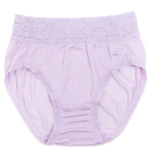 High-Waisted Silk Lace Briefs