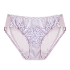 Mulberry Silk Floral Lace Bikini Panties