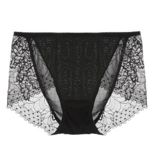 Silk Mid-Rise Lace Briefs