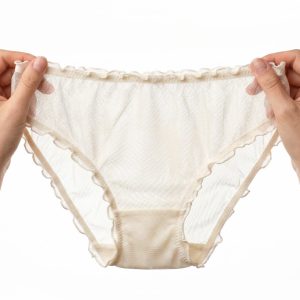 Sheer Ruffle-Edge Silk Bikini Panties