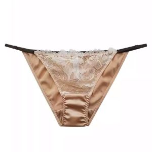 Mulberry Silk Lace Low-Rise Bikini Panties