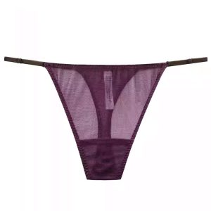 Adjustable Sheer G-String Thong