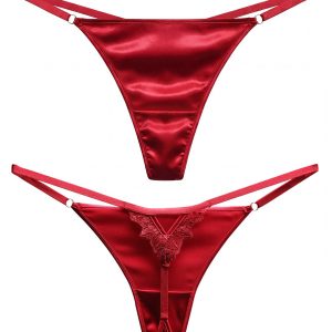 Smooth Mid-Rise Silk T-Back Thong Panties