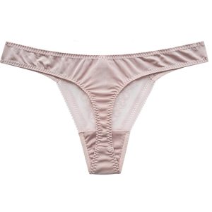 Low-Rise Silk Lace T-Back Thong