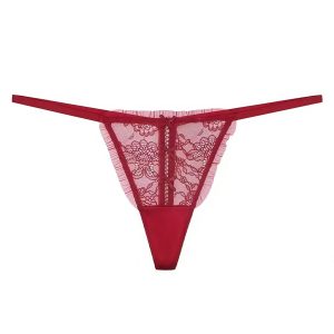 Silk Hollow-Out Lace Thong