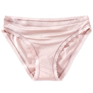 Mulberry Silk Scalloped-Edge Bikini Panties