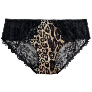 Leopard Silk Lace Bikini Panties