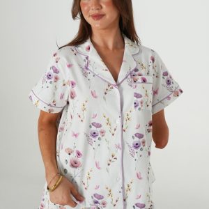 Edge Of The Meadow Jersey Knit Cotton Short PJ Set